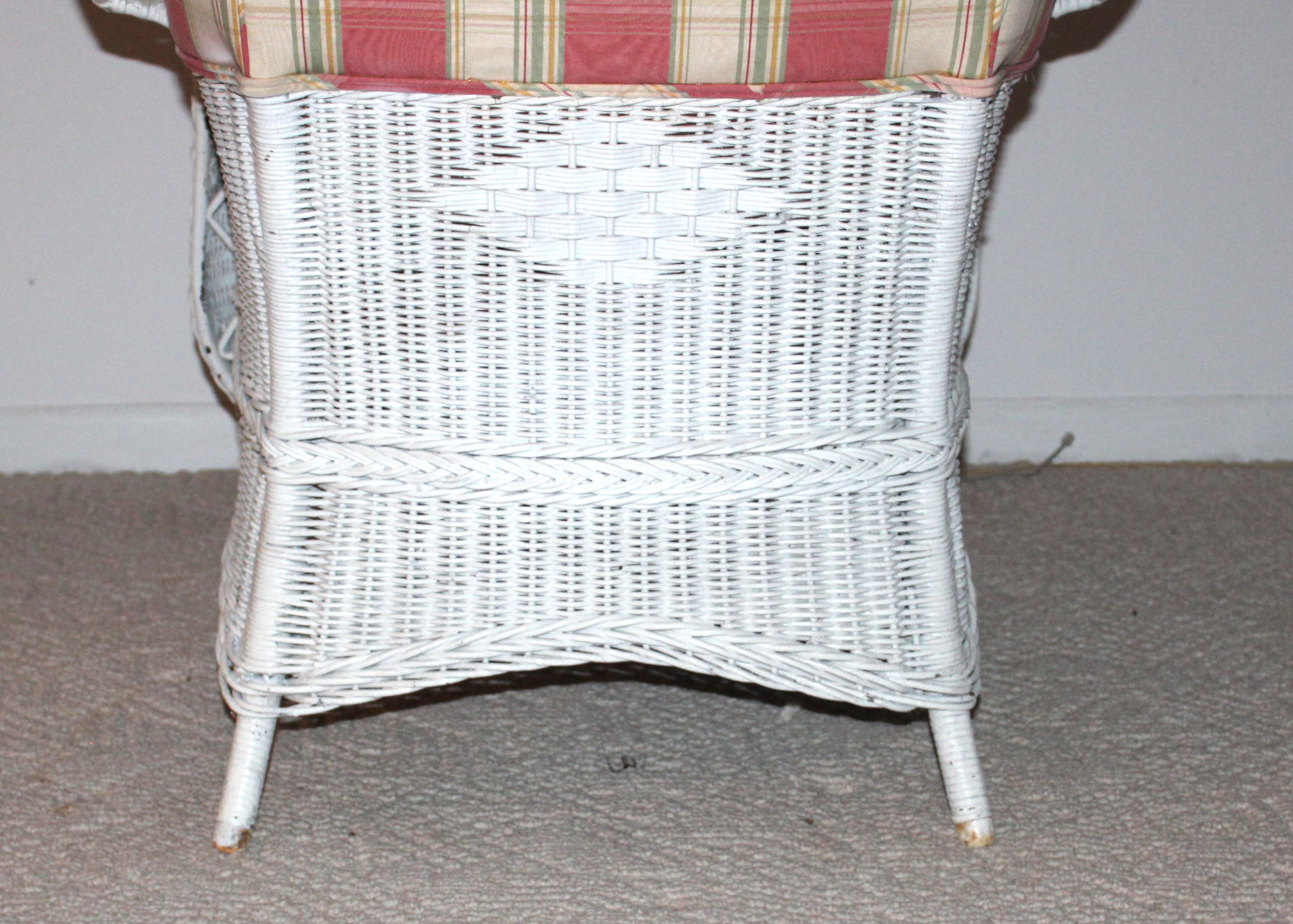 Wicker Club Chair and Footstool