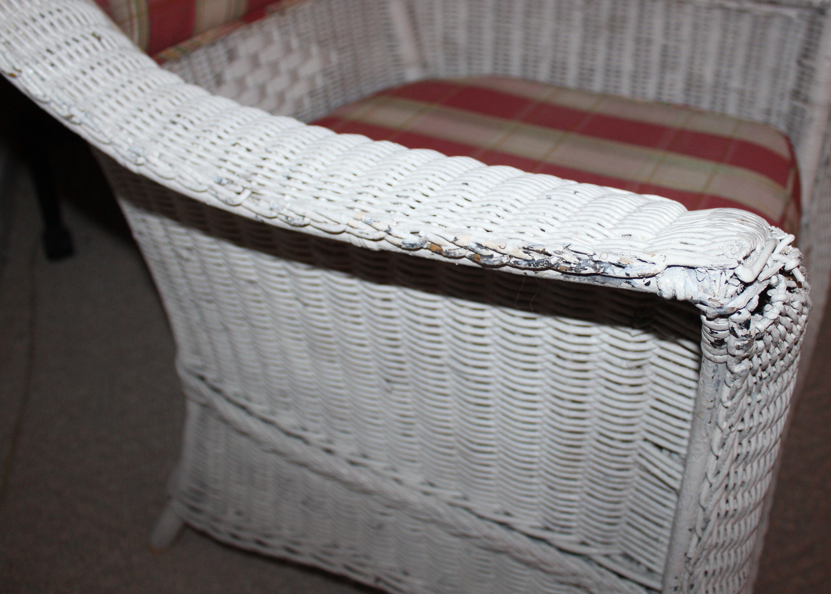 Wicker Club Chair and Footstool