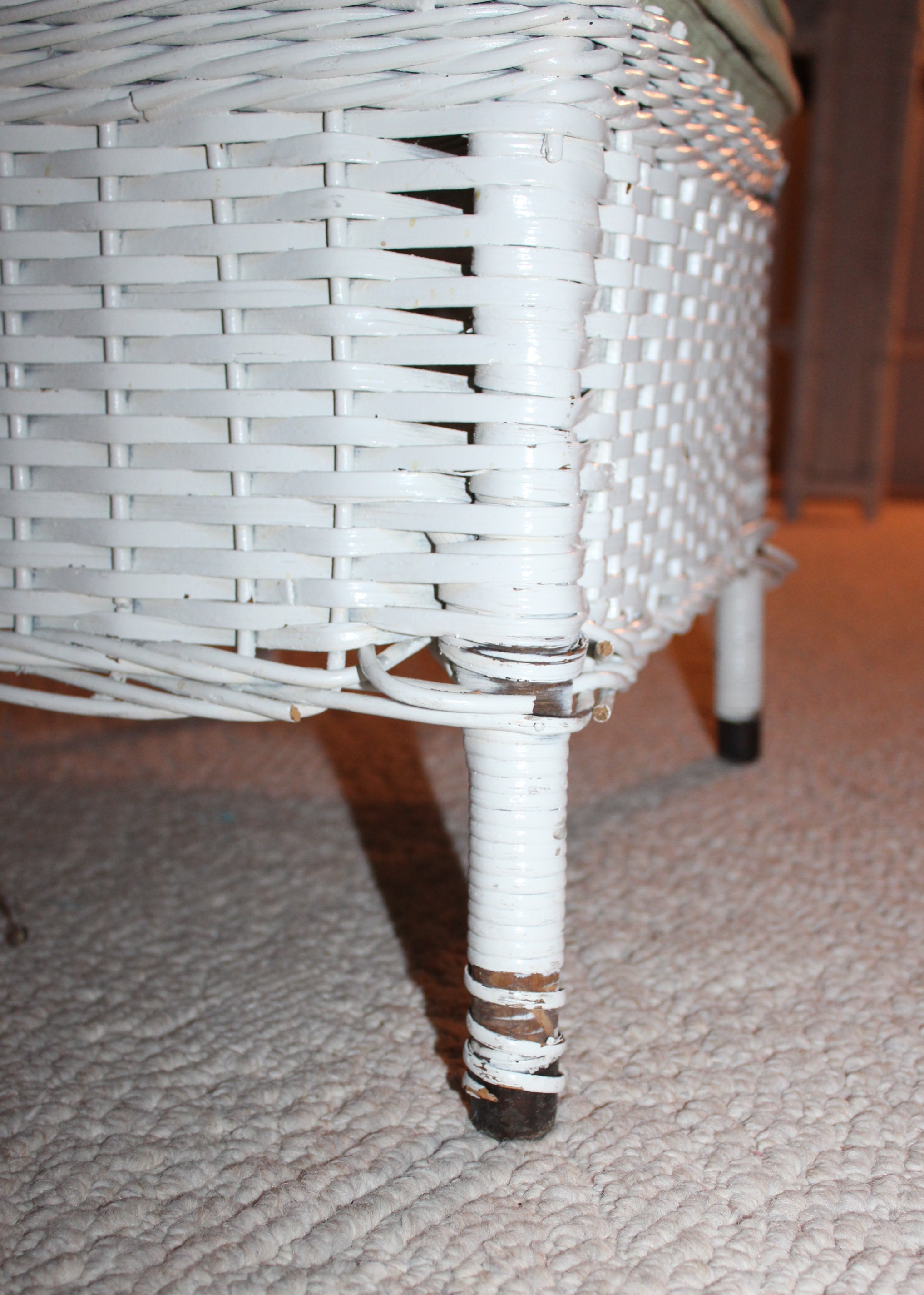 Wicker Club Chair and Footstool