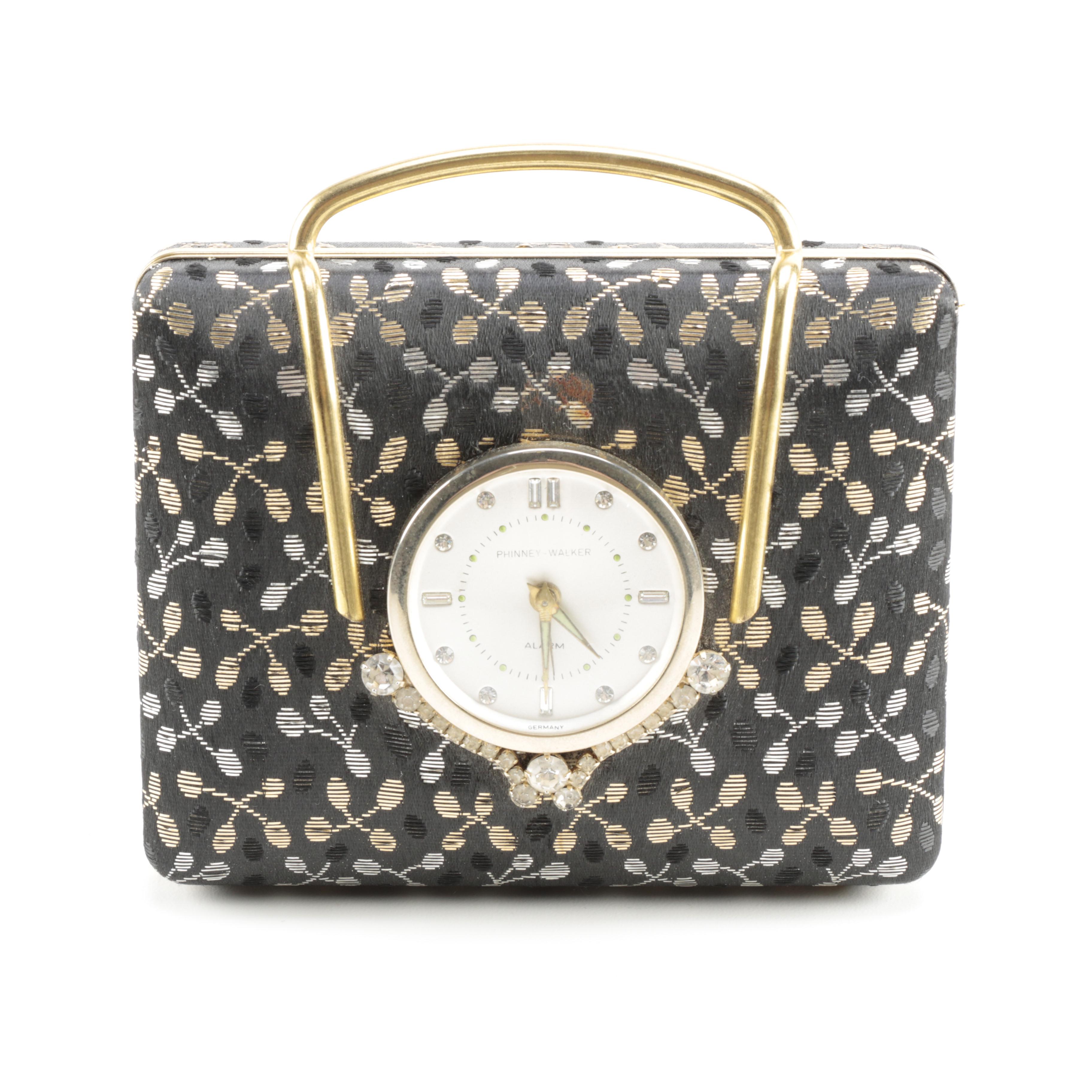 Travel Jewelry Box Clutch with Phinney-Walker Alarm Clock