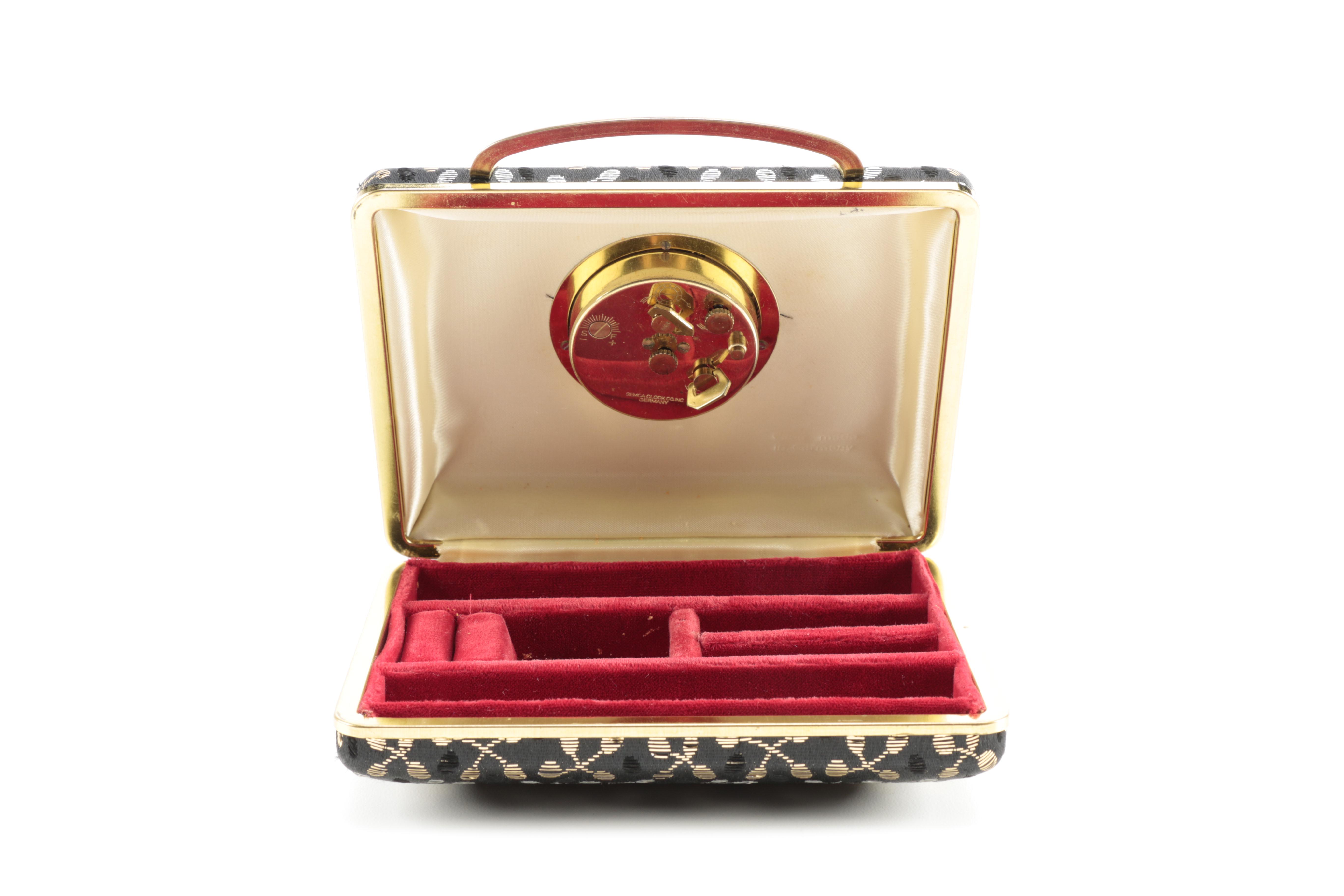 Travel Jewelry Box Clutch with Phinney-Walker Alarm Clock