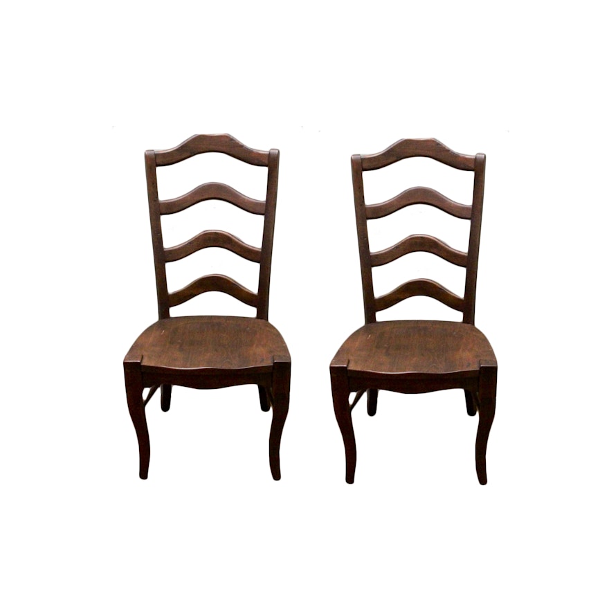 French Provincial Style Ladderback Side Chairs