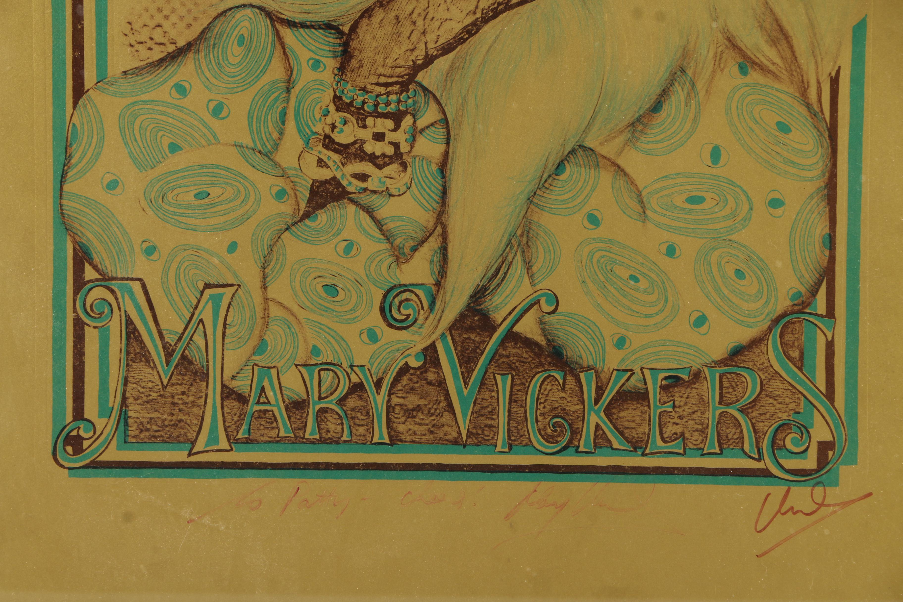 Mary Vickers Lithograph of a Woman in a Fur Collar