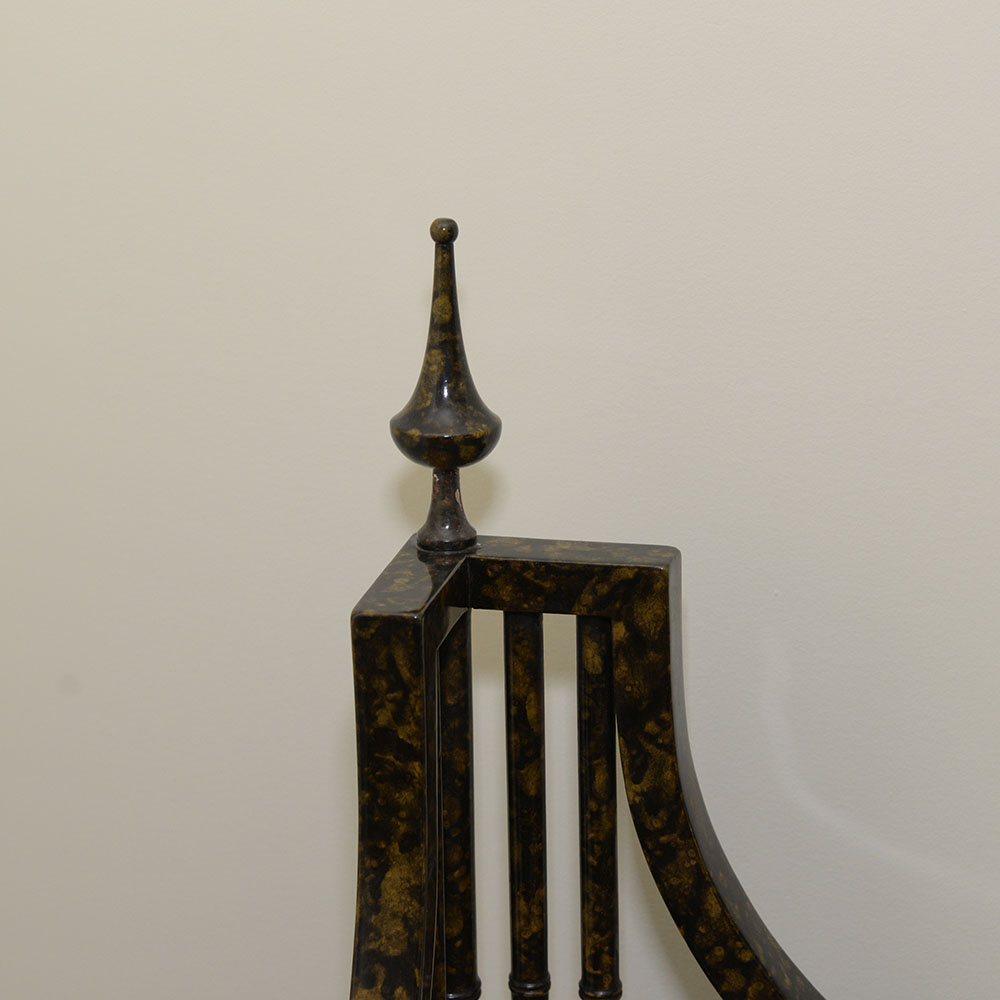 Faux Tortoise Wood Entryway Bench