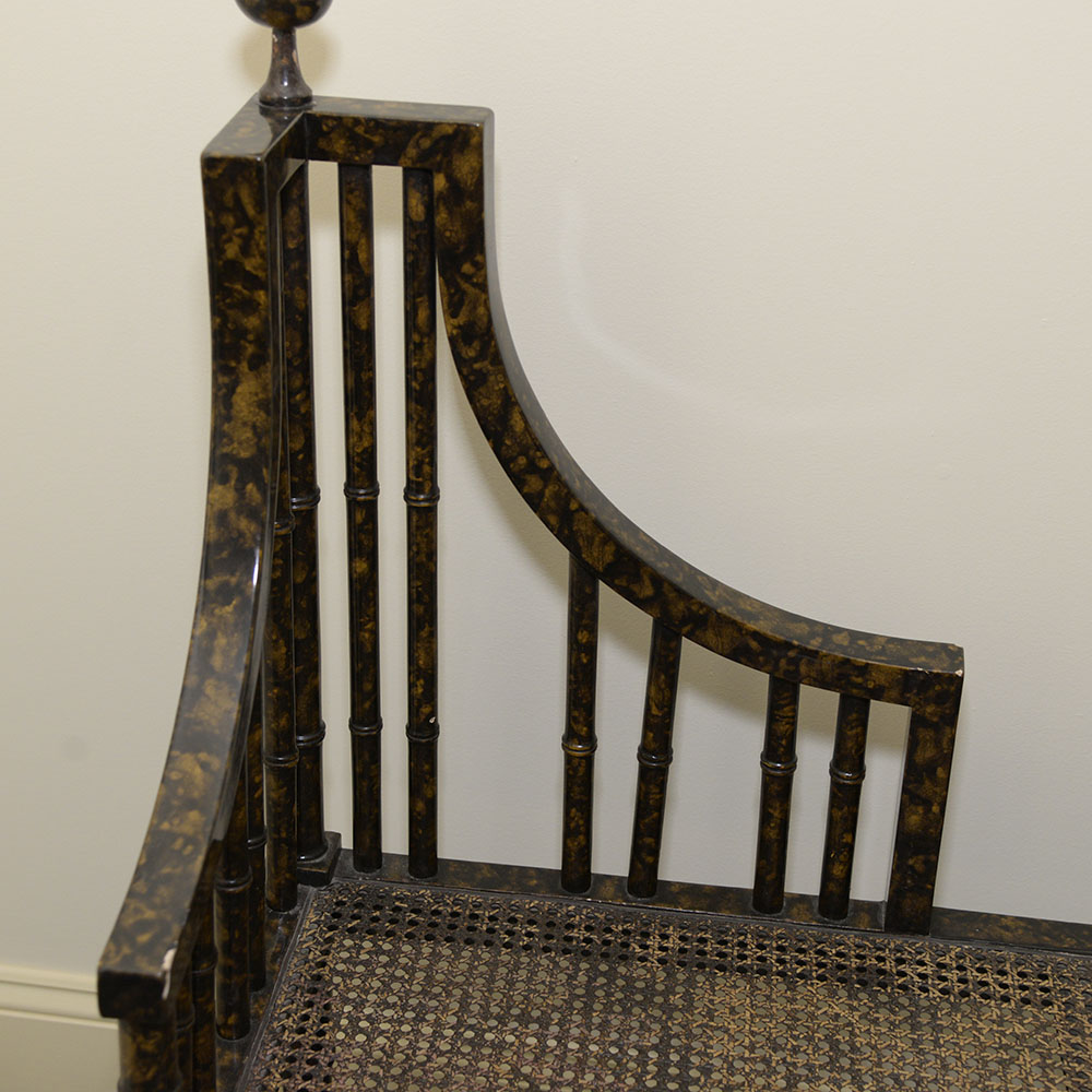 Faux Tortoise Wood Entryway Bench