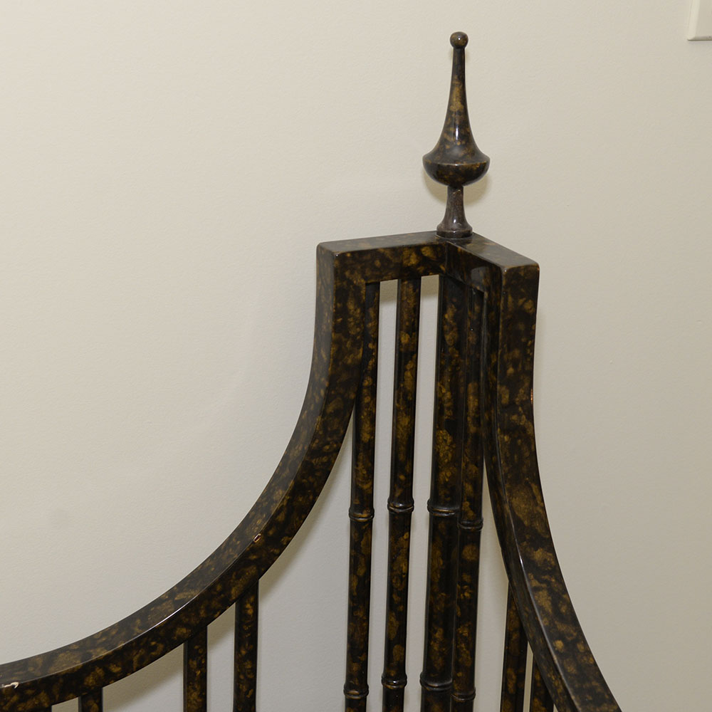 Faux Tortoise Wood Entryway Bench