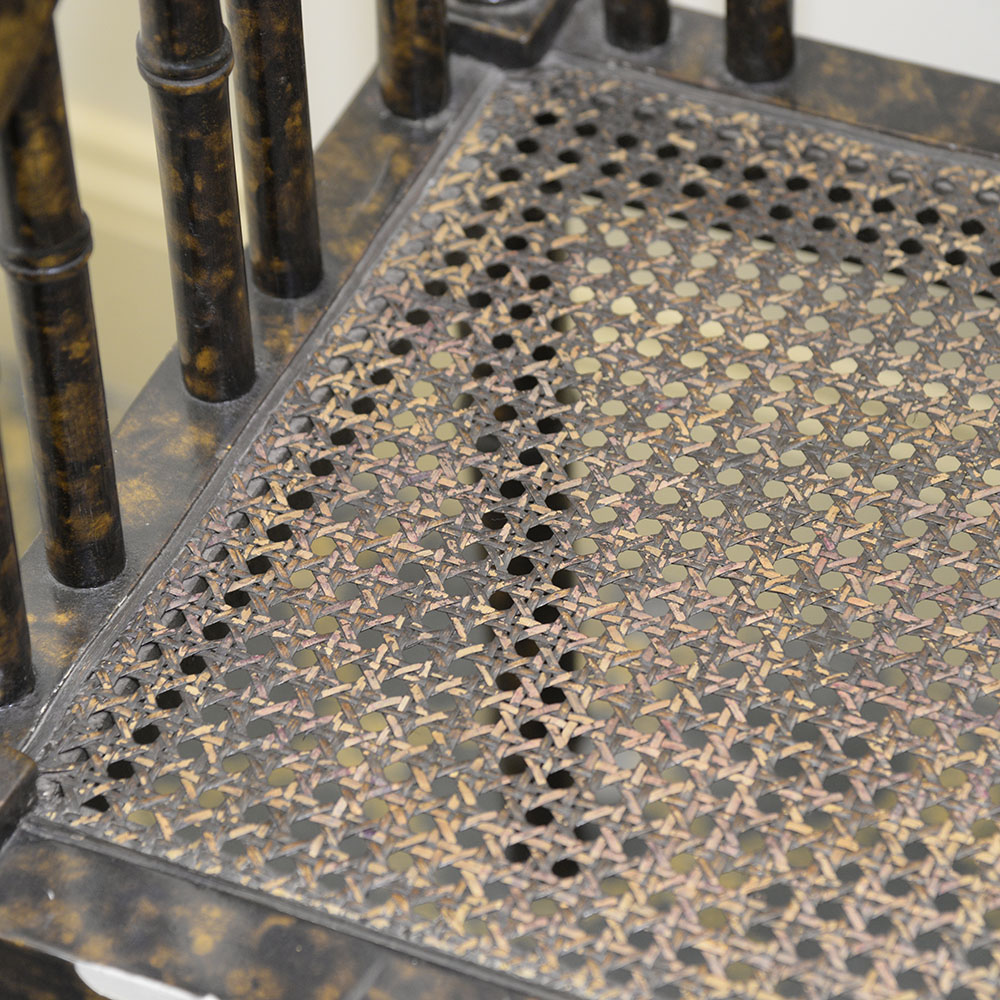 Faux Tortoise Wood Entryway Bench