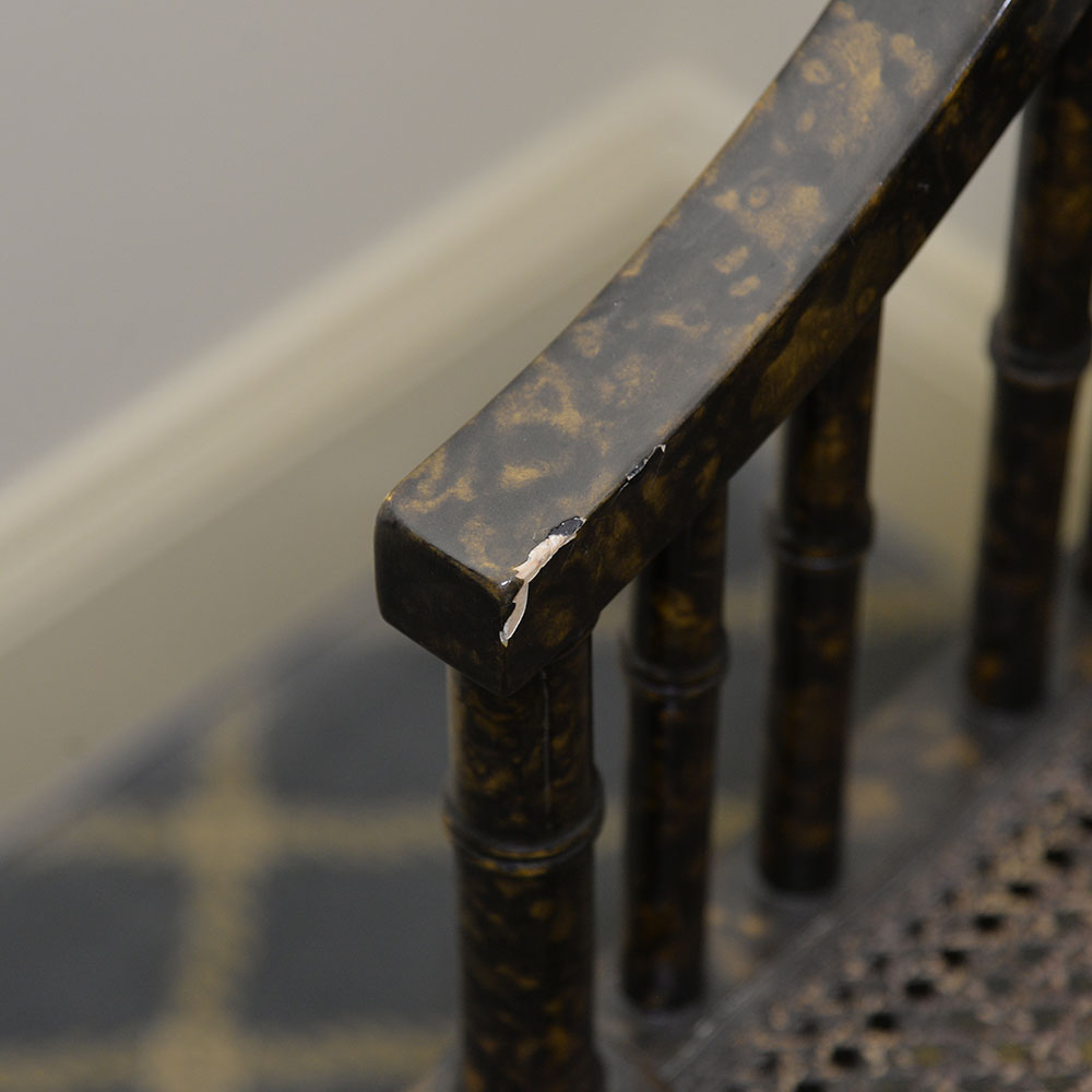 Faux Tortoise Wood Entryway Bench