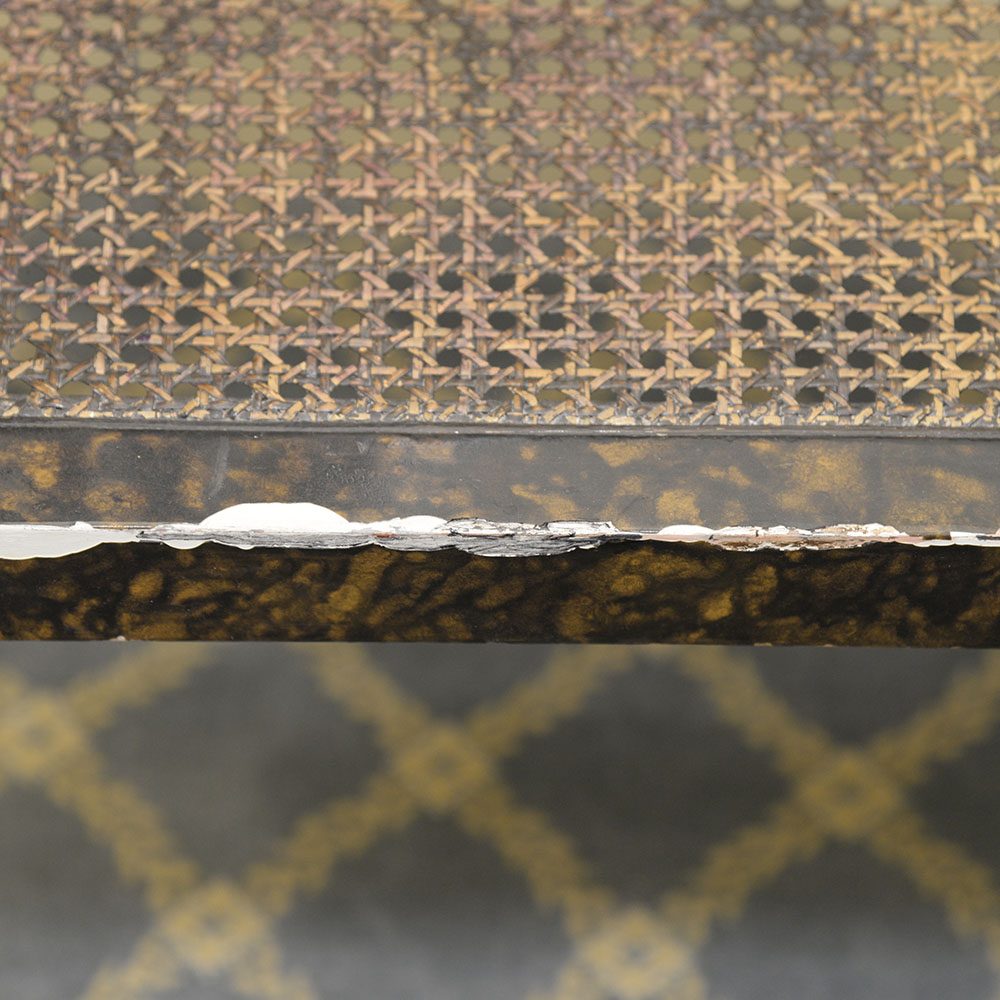 Faux Tortoise Wood Entryway Bench