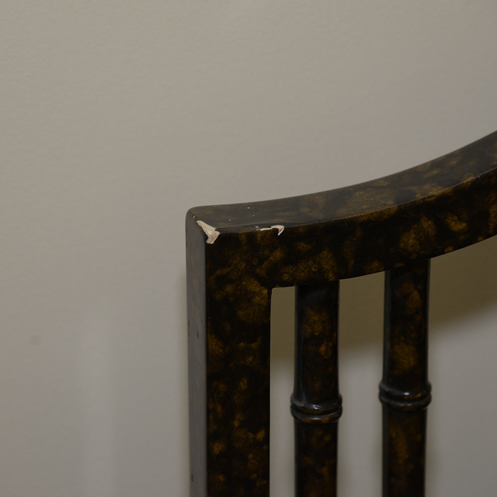 Faux Tortoise Wood Entryway Bench