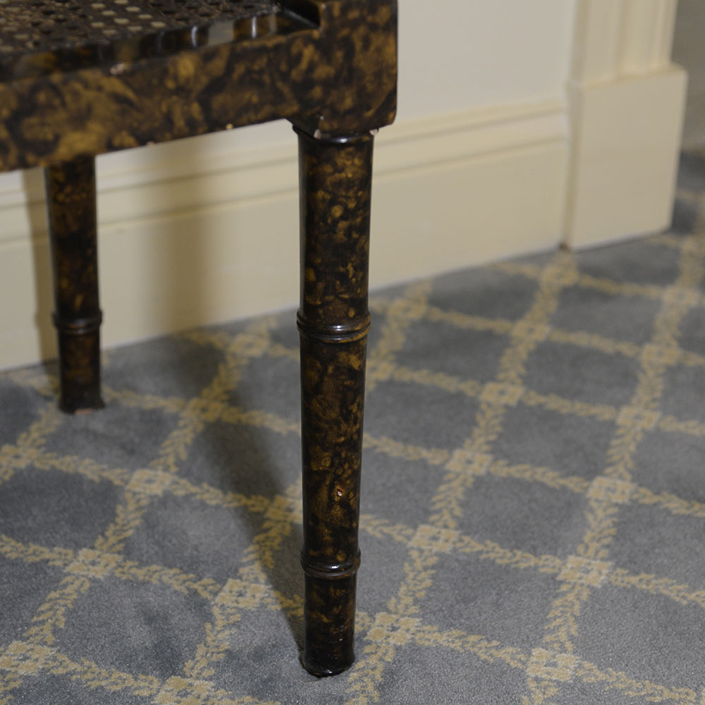 Faux Tortoise Wood Entryway Bench