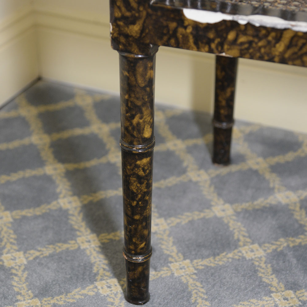 Faux Tortoise Wood Entryway Bench