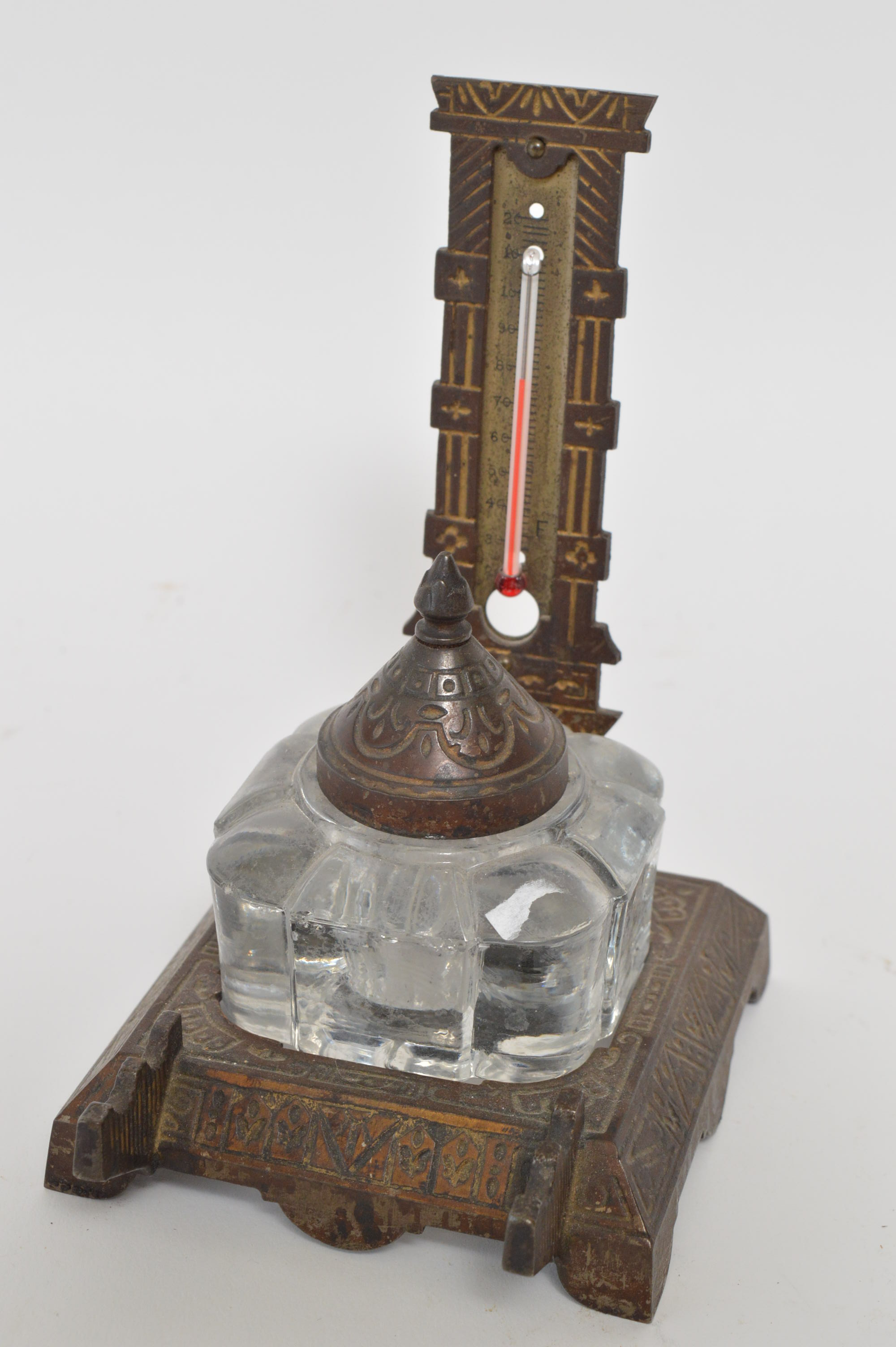 Art Deco Style Inkwell with Thermometer