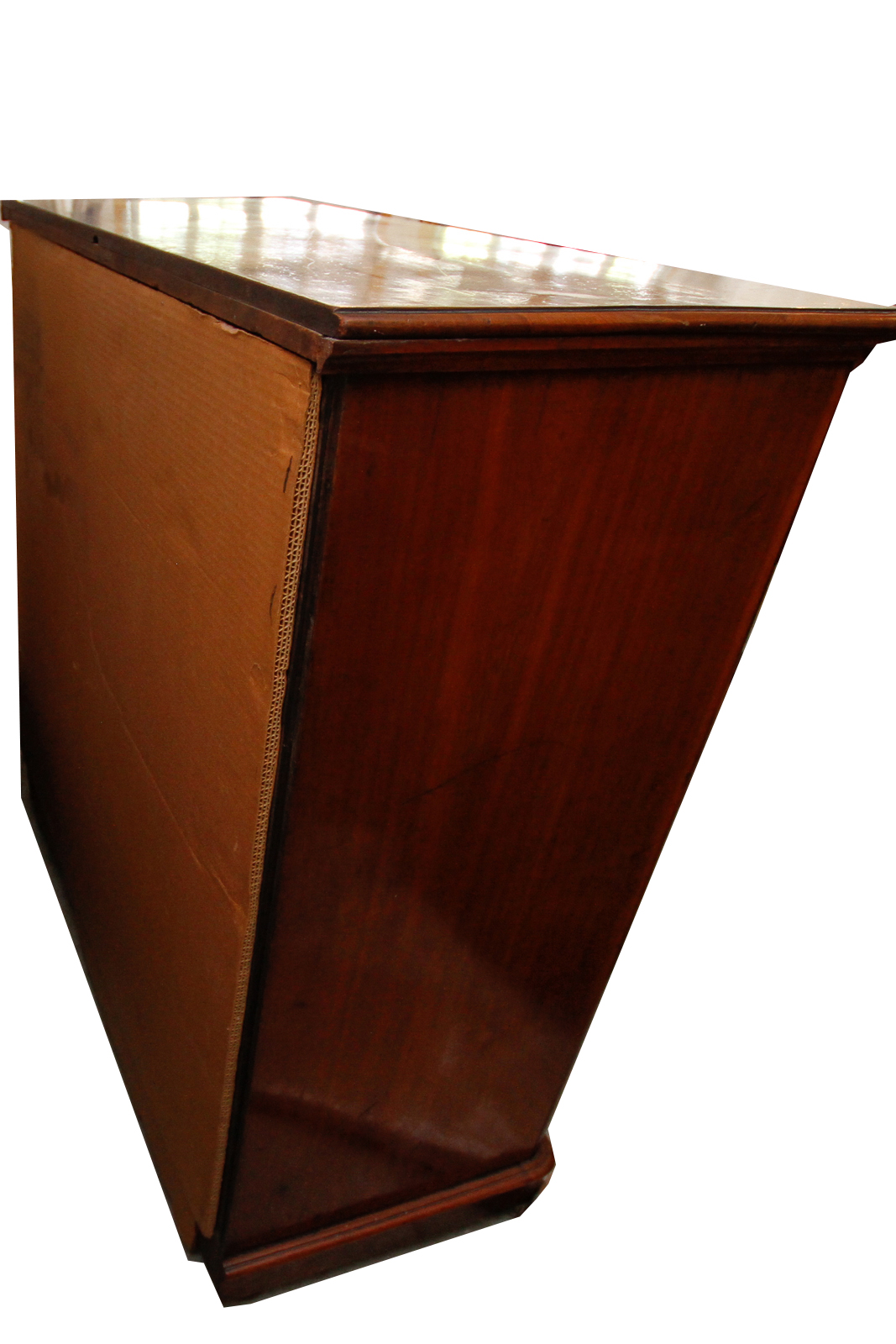 Antique English Burlwood and Mahogany Chest of Drawers, c. 1880