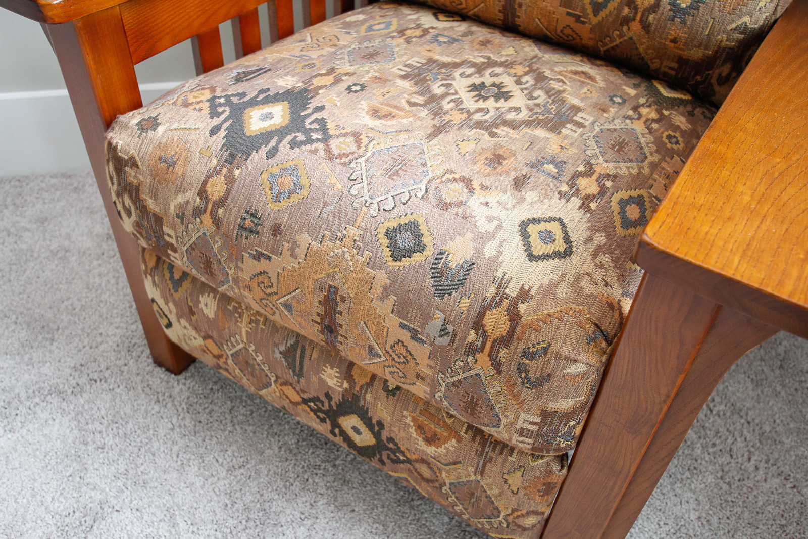 Mission Style Upholstered Armchair