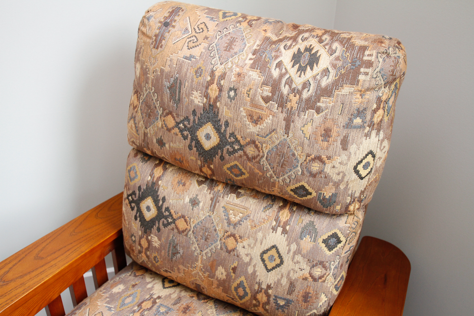Mission Style Upholstered Armchair
