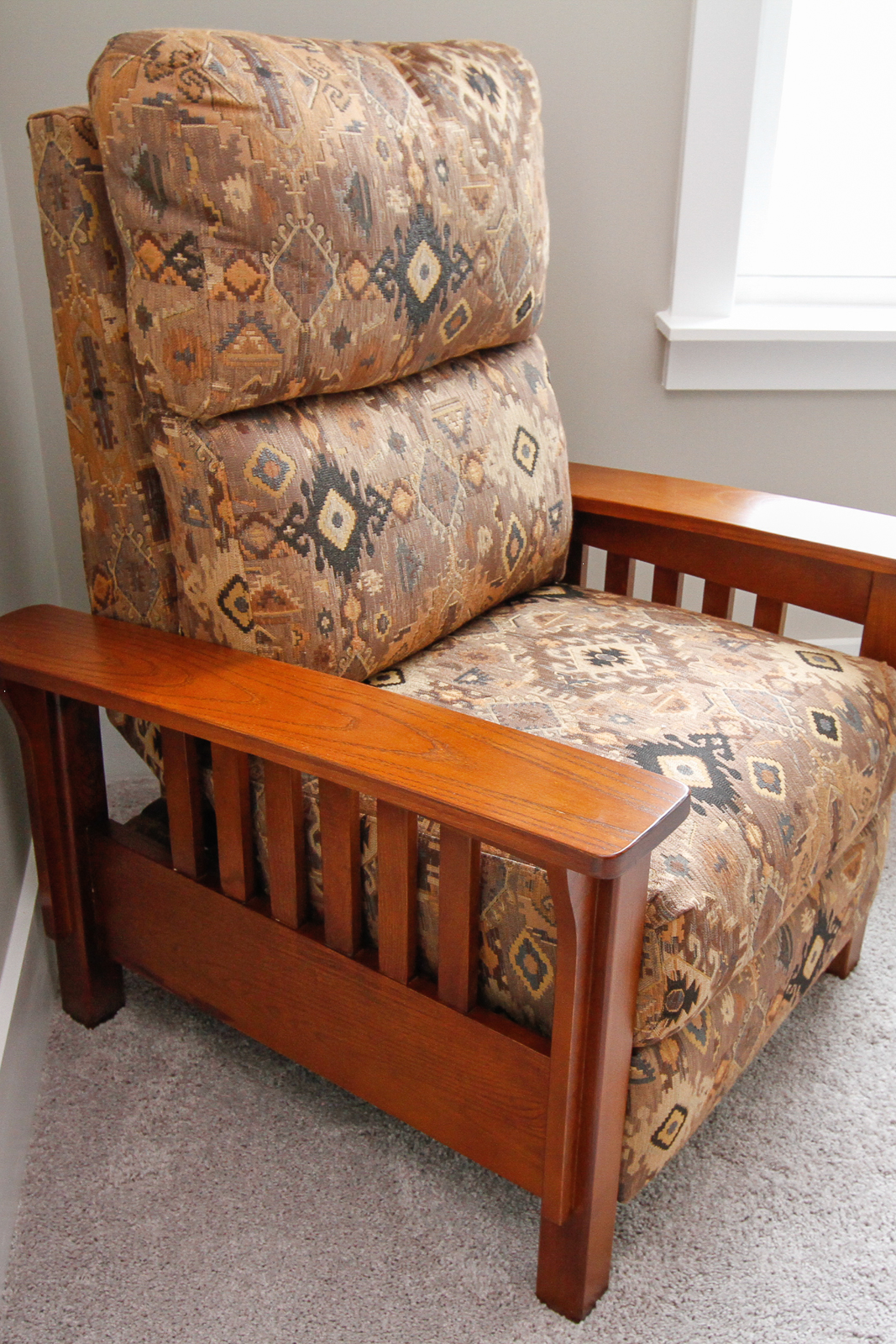 Mission Style Upholstered Armchair