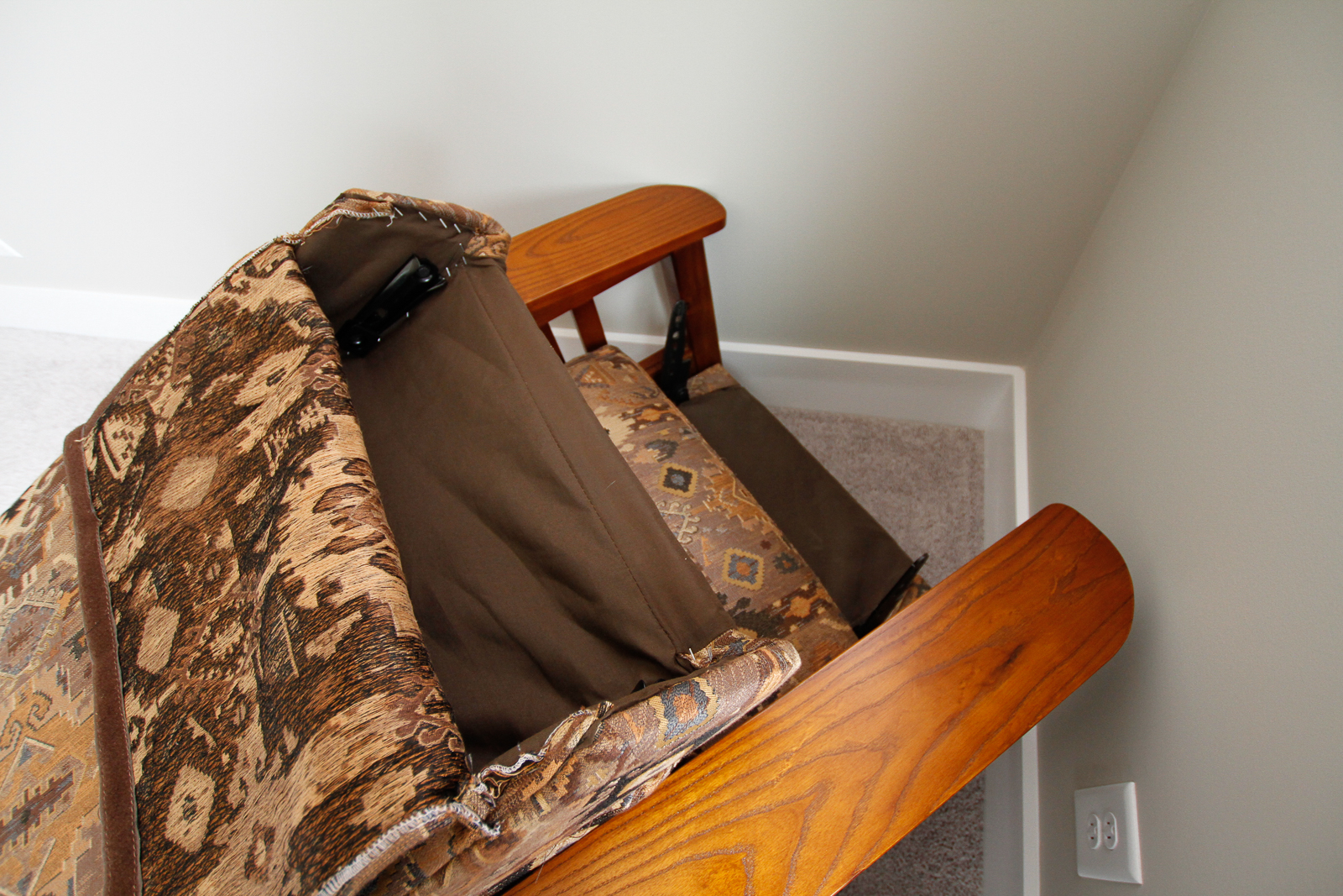 Mission Style Upholstered Armchair