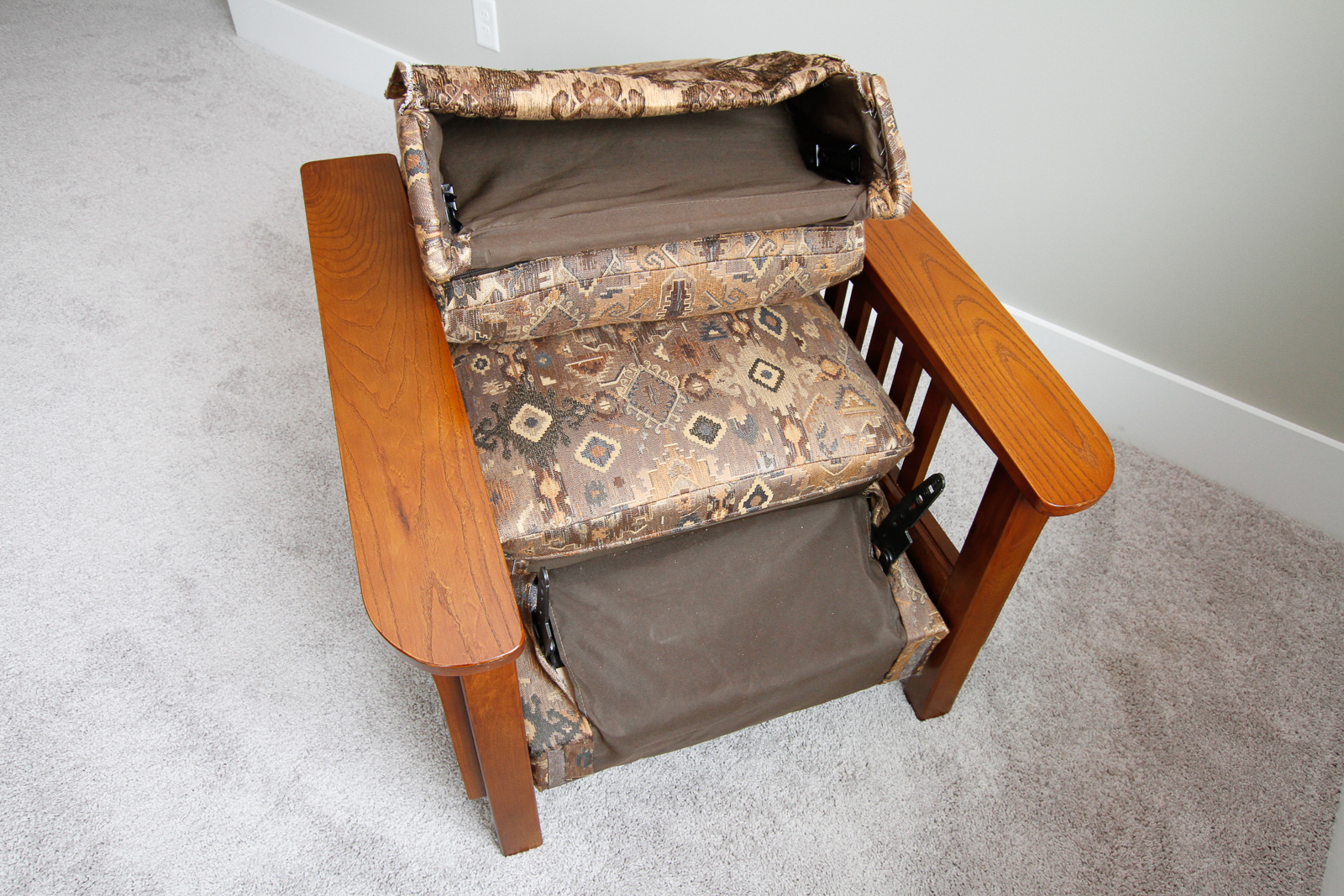 Mission Style Upholstered Armchair