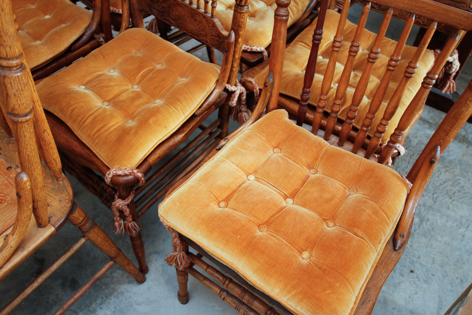 Vintage  Pressed Back Dining Chairs