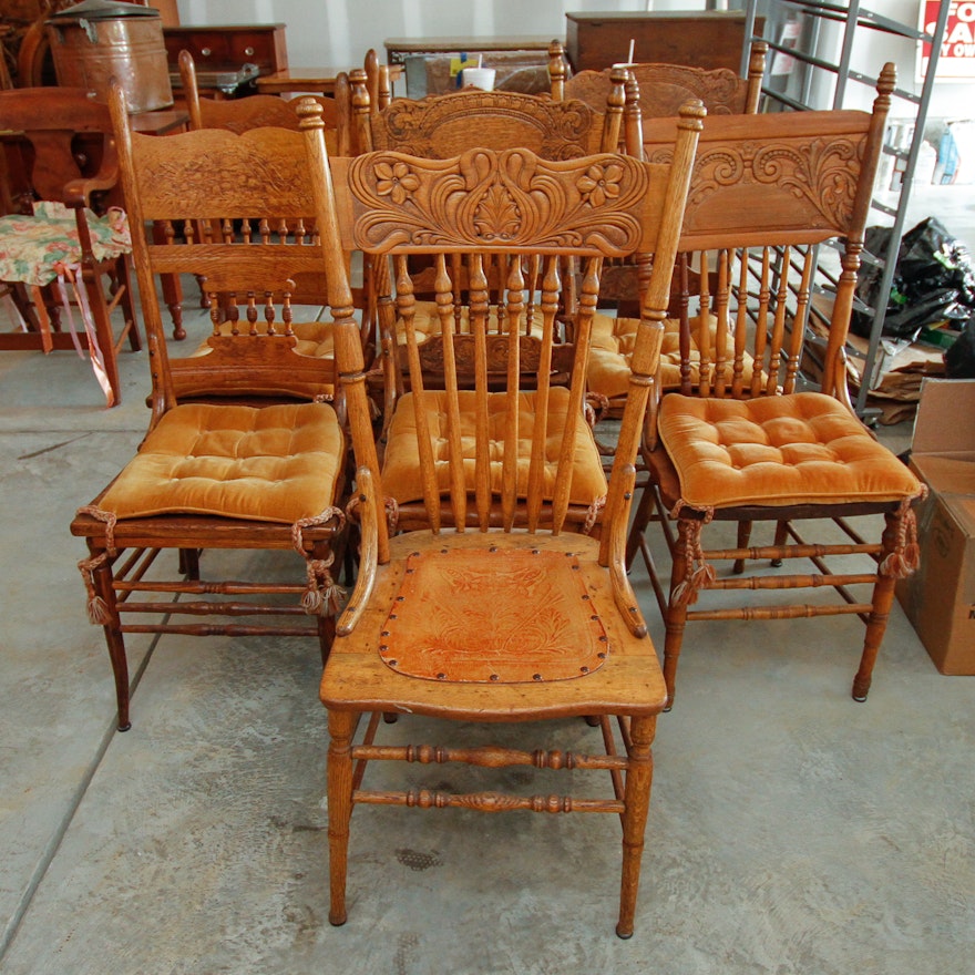 Vintage  Pressed Back Dining Chairs