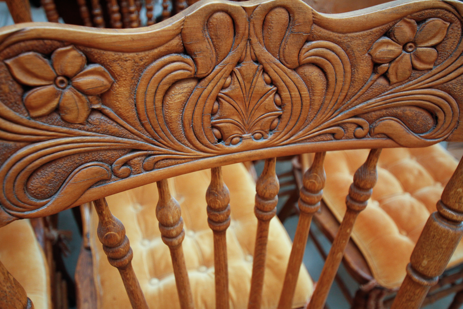 Vintage  Pressed Back Dining Chairs