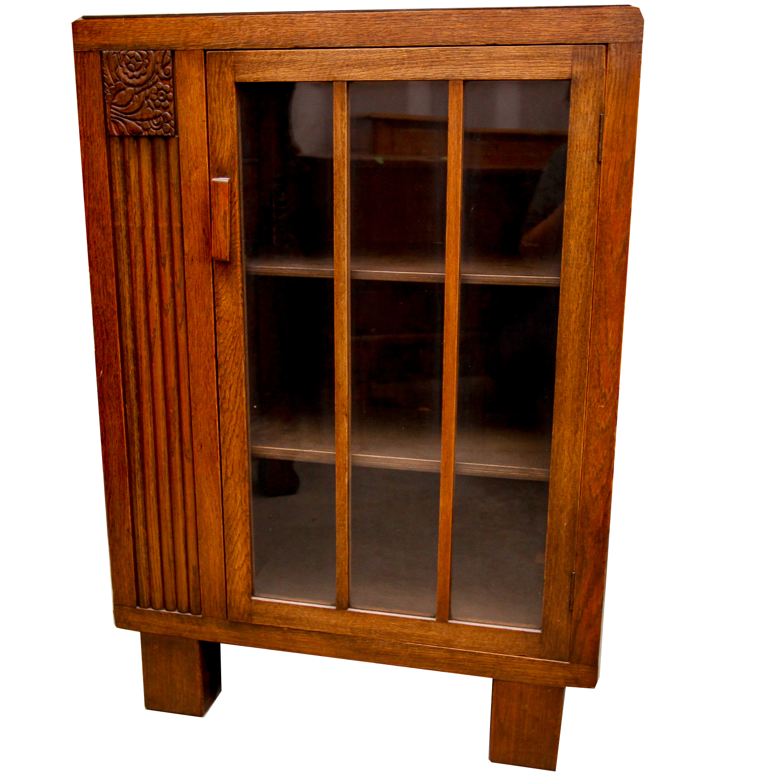 Vintage Arts & Crafts Oak Bookcase Cabinet