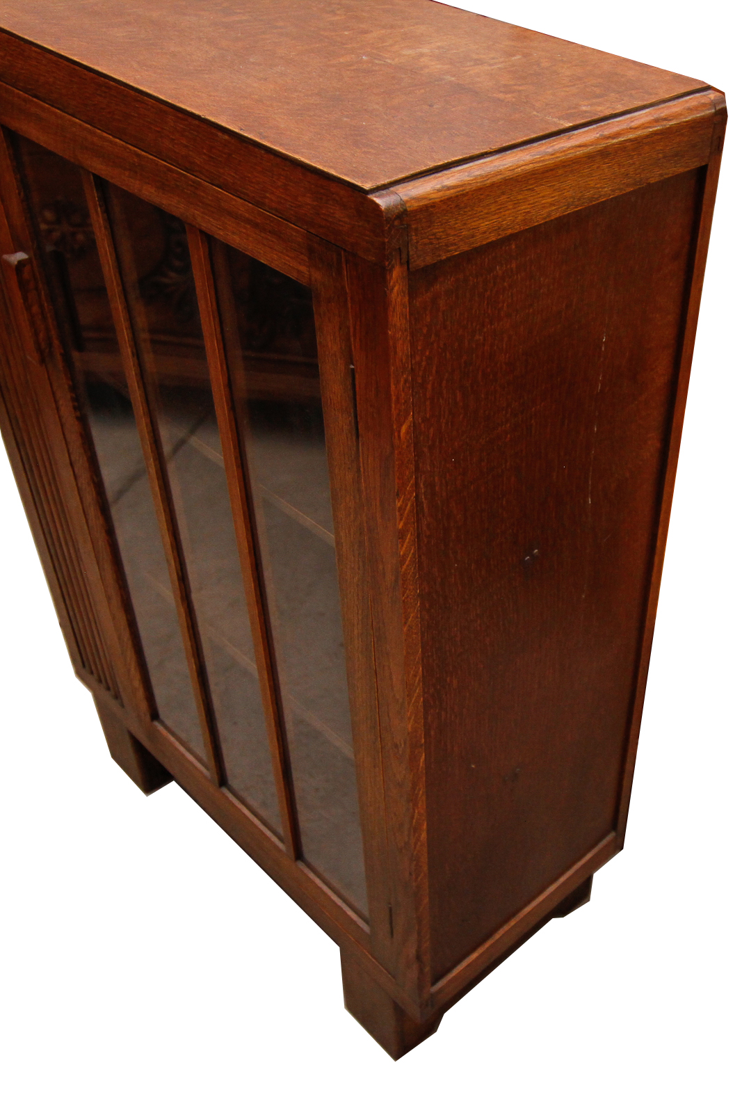 Vintage Arts & Crafts Oak Bookcase Cabinet