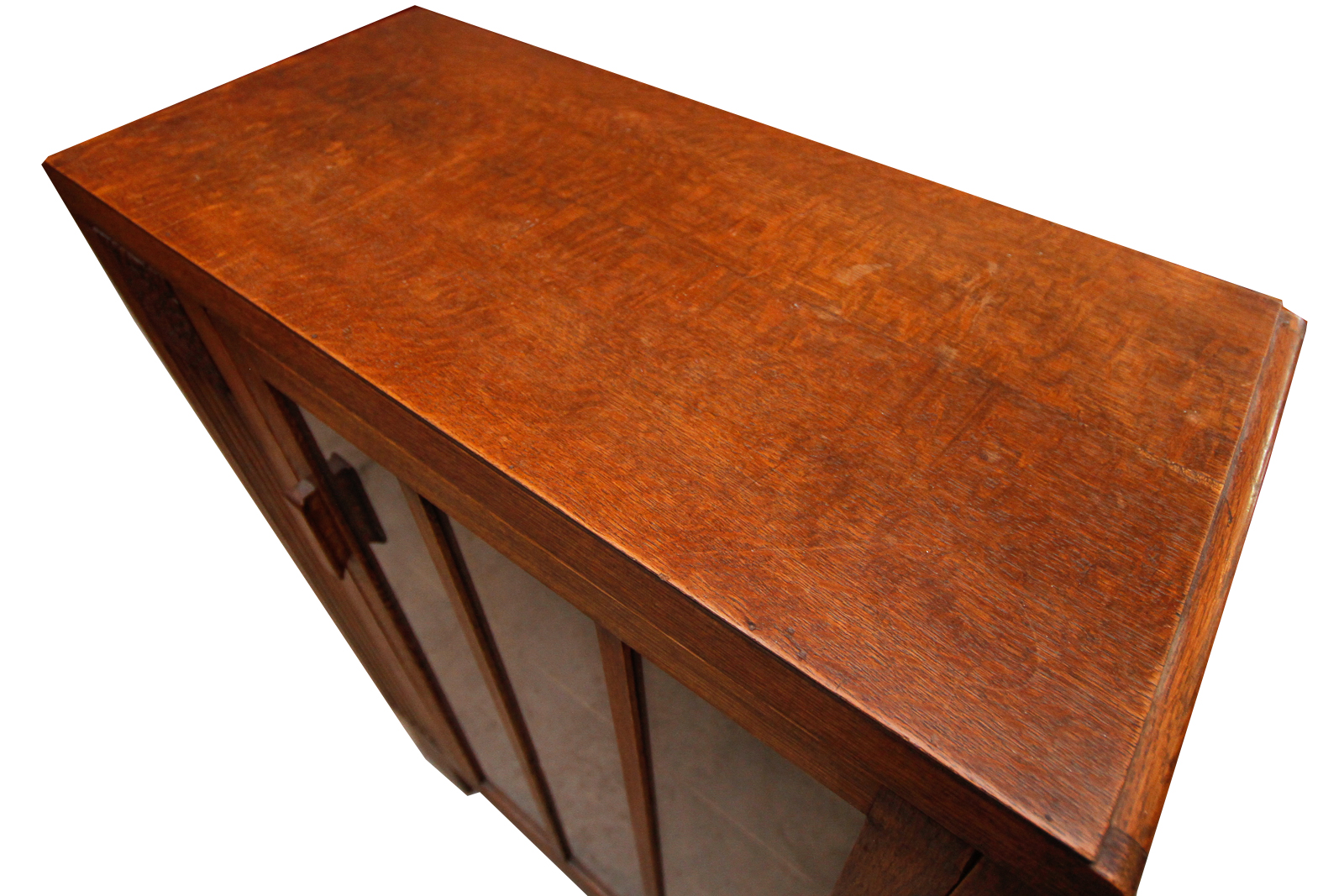 Vintage Arts & Crafts Oak Bookcase Cabinet