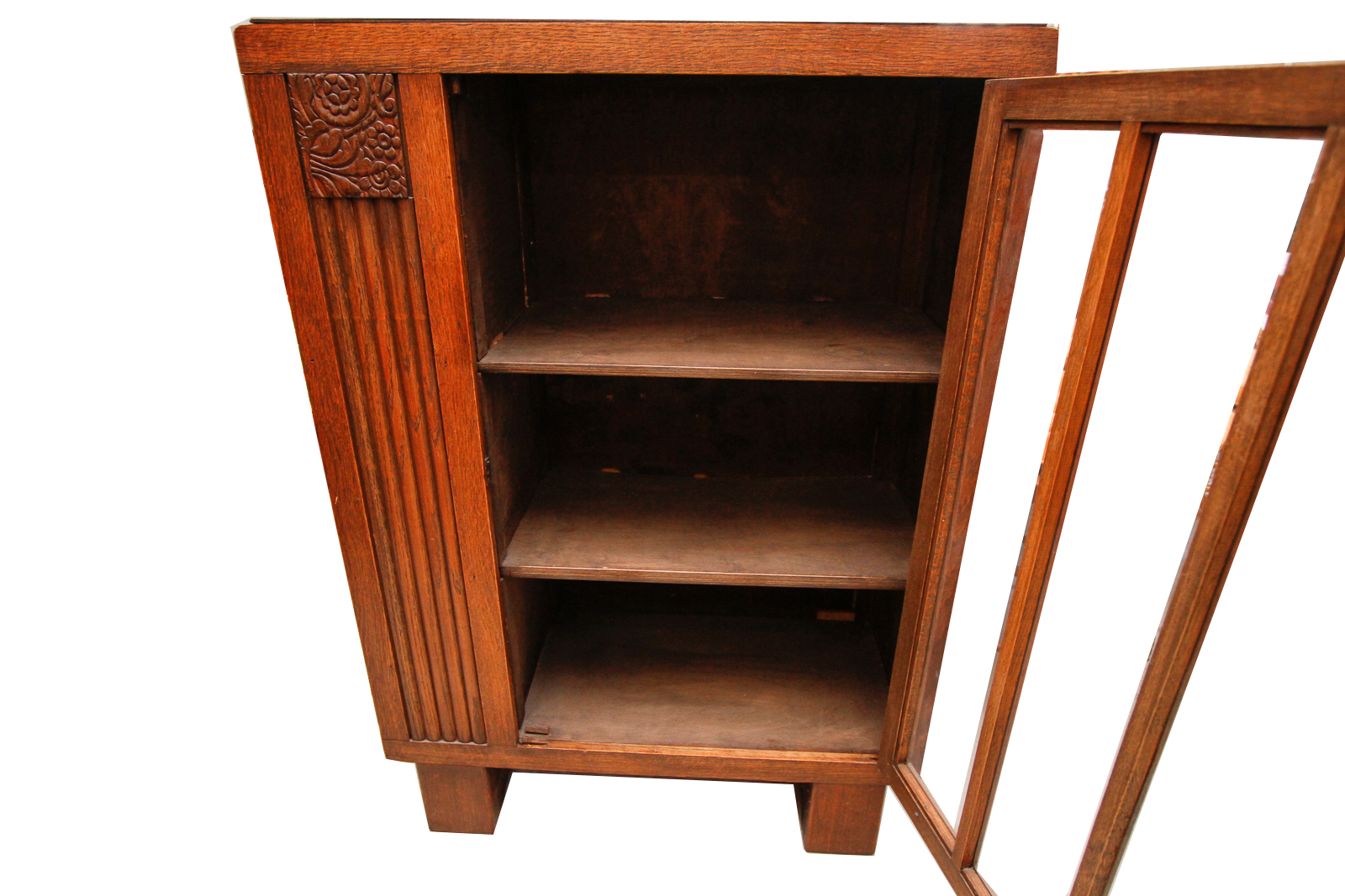 Vintage Arts & Crafts Oak Bookcase Cabinet