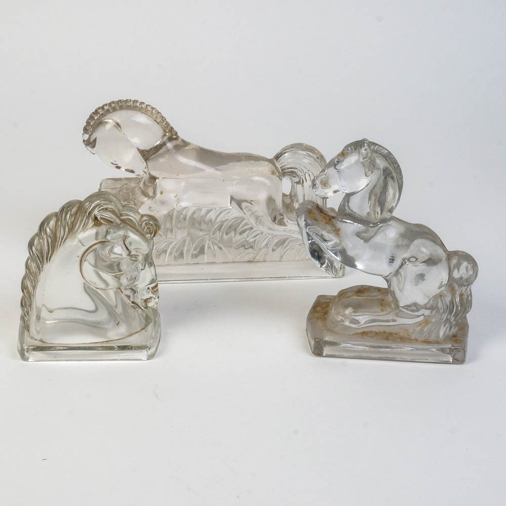 Heisey Style Glass Horse Figurines