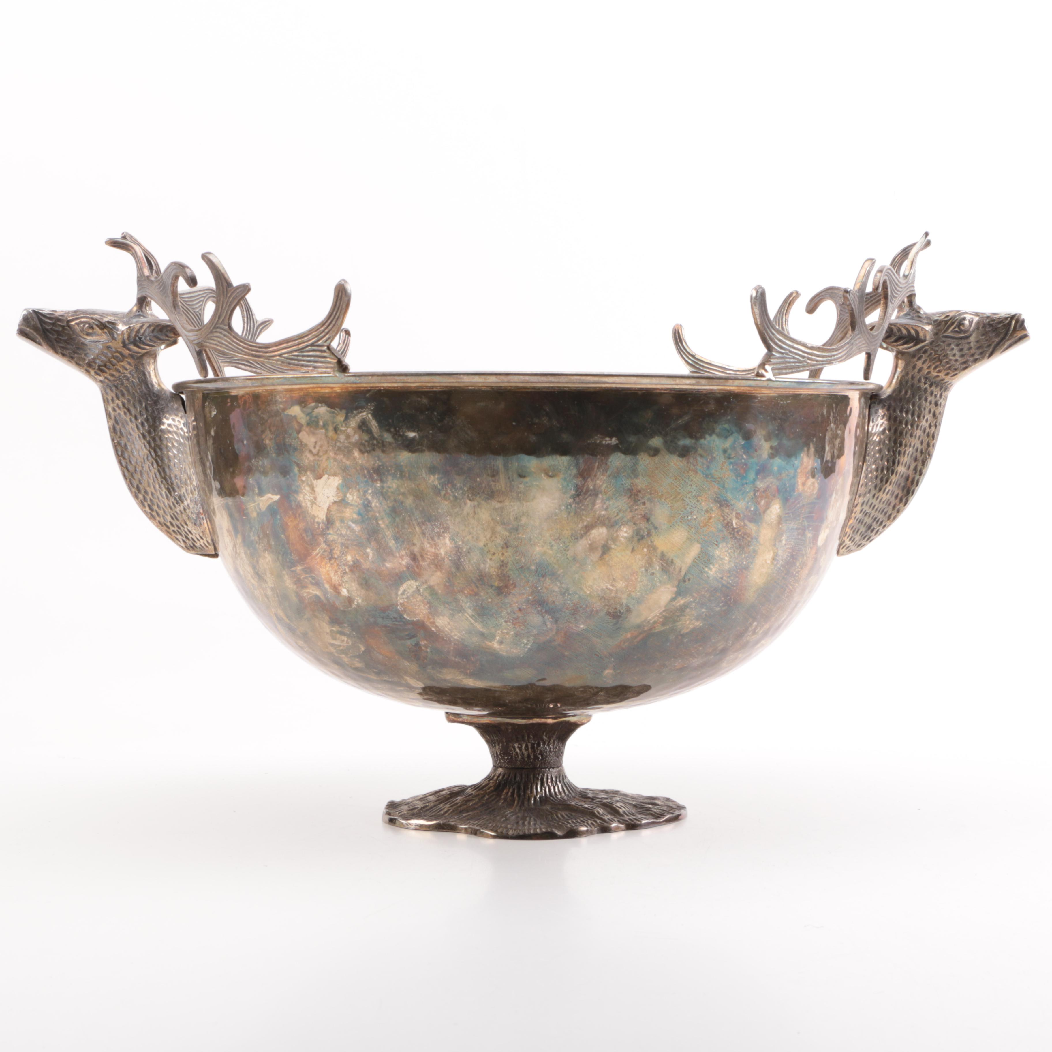 Andrea by Sadek Silver Plated Deer Centerpiece Bowl