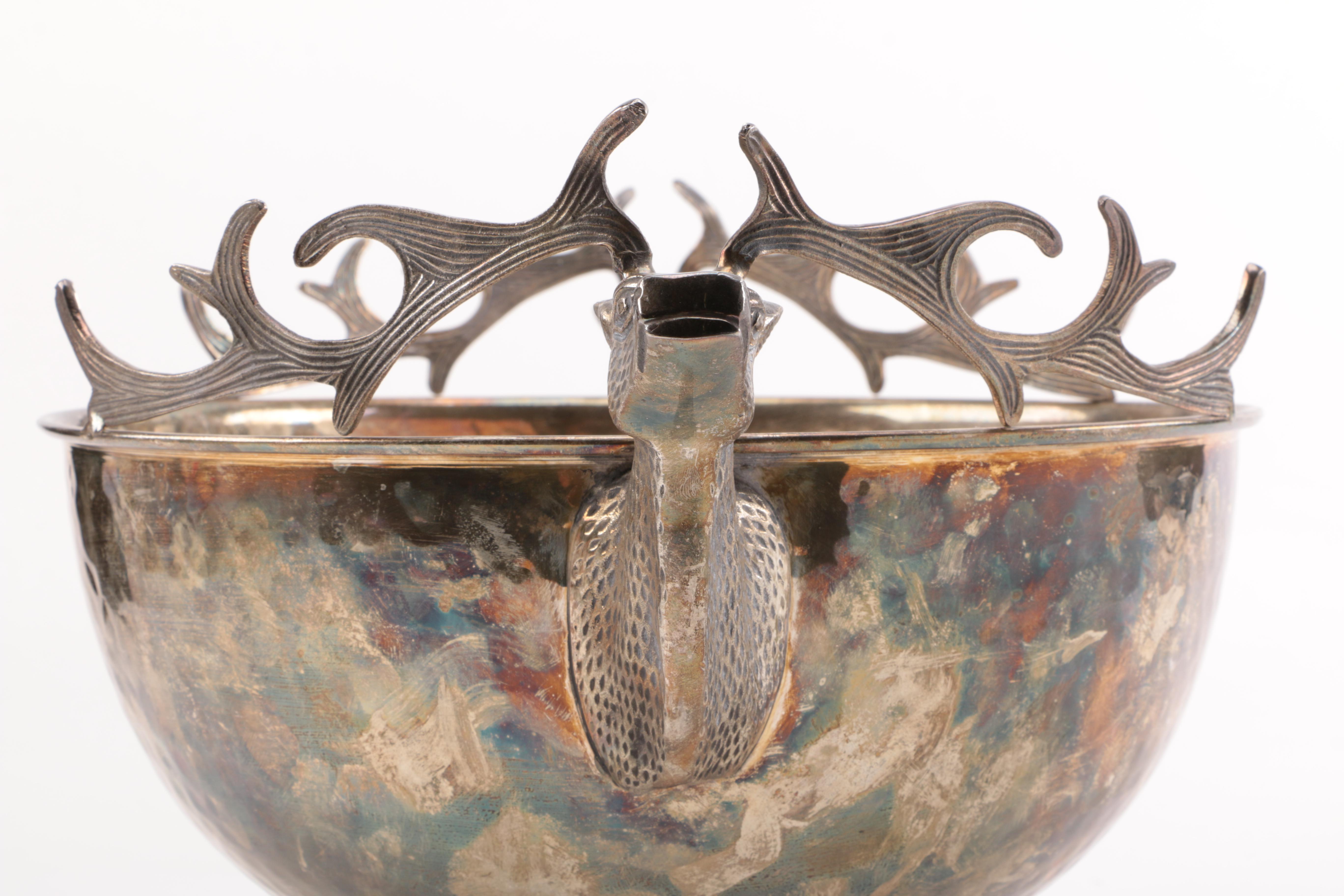 Andrea by Sadek Silver Plated Deer Centerpiece Bowl