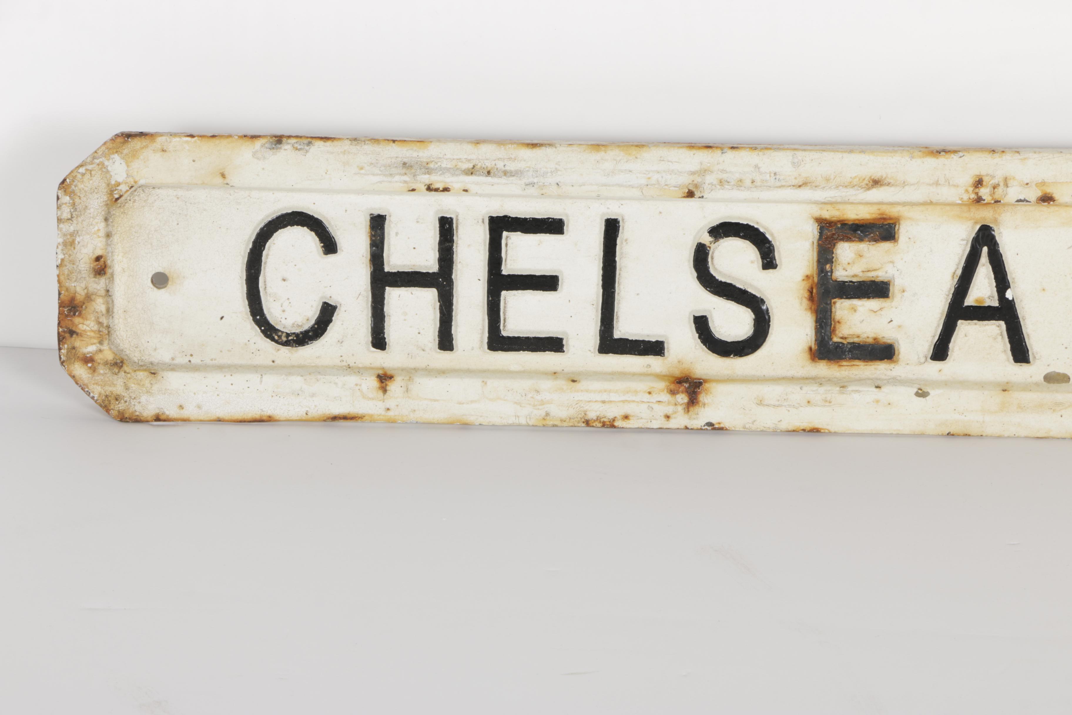 Antique English Metal "Chelsea Street" Sign