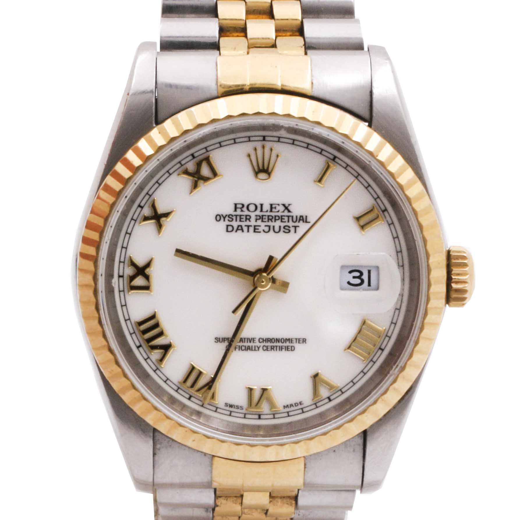 Rolex "Datejust" 18K Yellow Gold Two Tone Watch