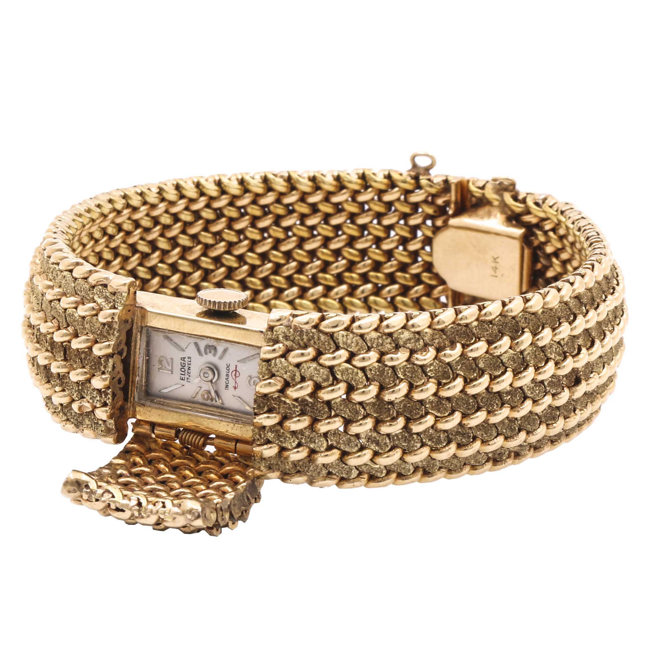 Eloga 14K Yellow Gold Bracelet With Covered Watch