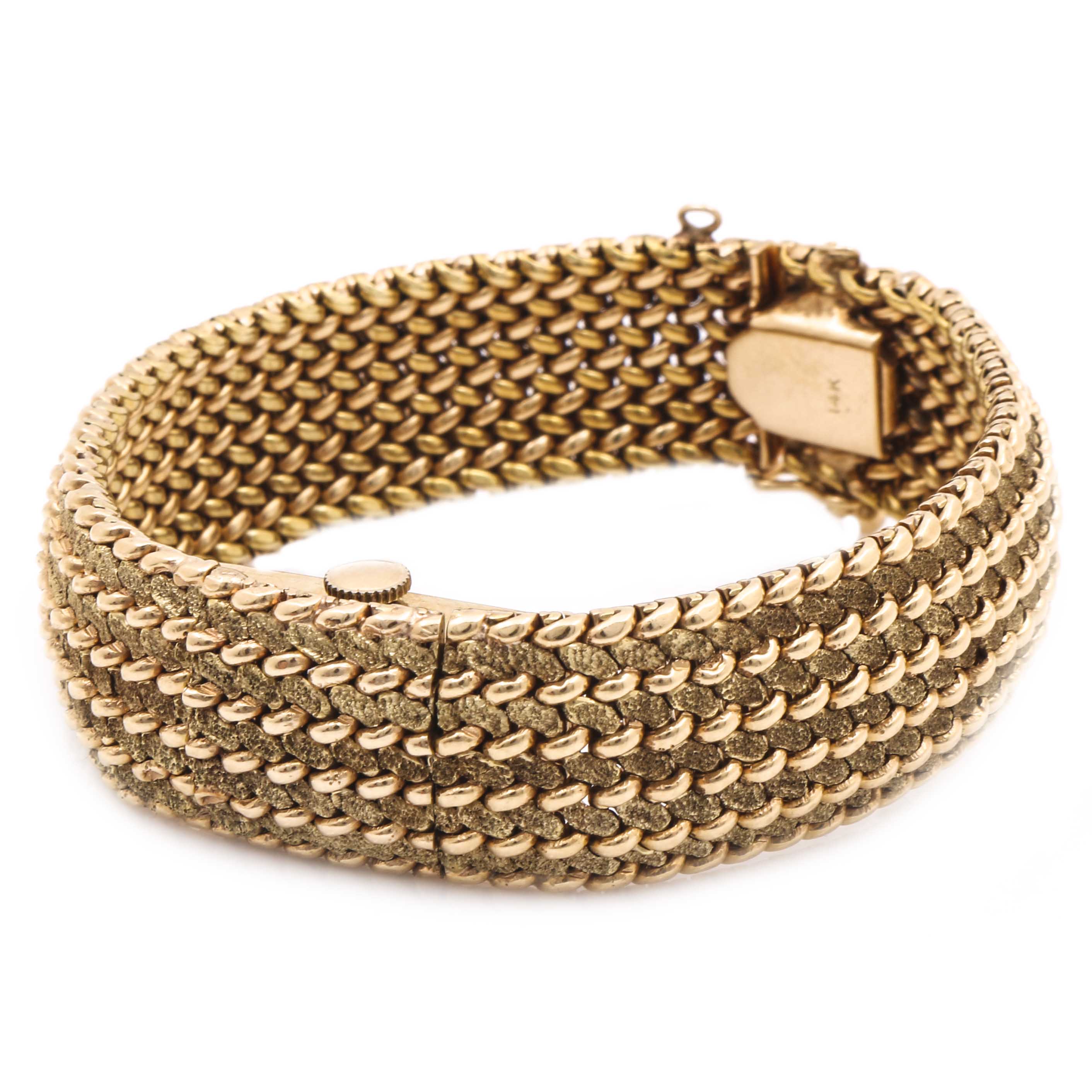 Eloga 14K Yellow Gold Bracelet With Covered Watch