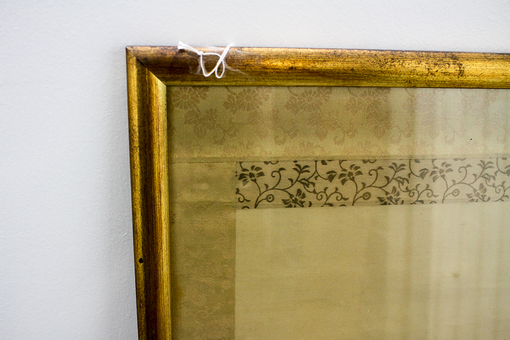 East Asian Painted Hanging Scroll With Figures Gathered by a River