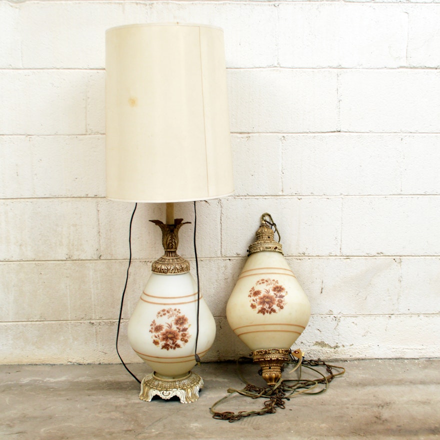 Vintage Table Lamp and Pendant