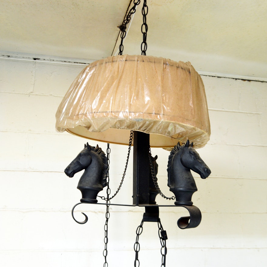 Vintage Metal Horse Pendant Lamp