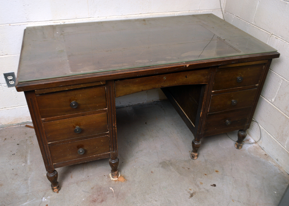 Vintage Walnut Desk by Indiana Desk Company