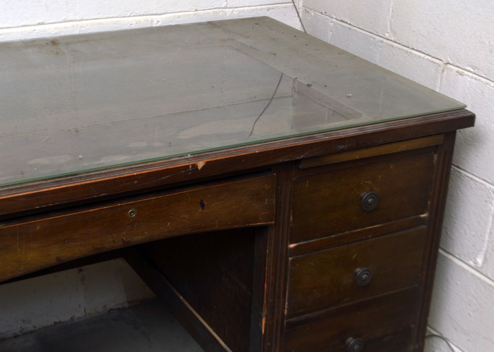 Vintage Walnut Desk by Indiana Desk Company