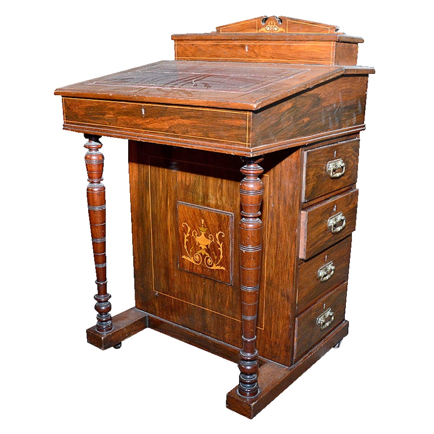 Antique Davenport Desk with Mahogany Finish