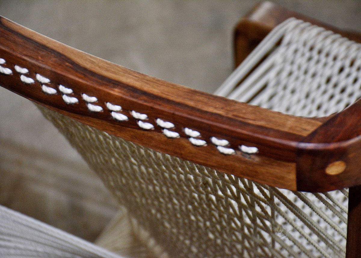 Danish Modern Style String Chair with Footrest | EBTH