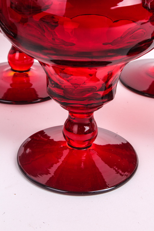 Viking Glass Company "Georgian" Ruby Tableware