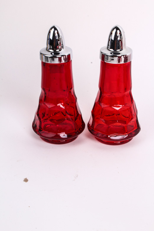 Viking Glass Company "Georgian" Ruby Tableware