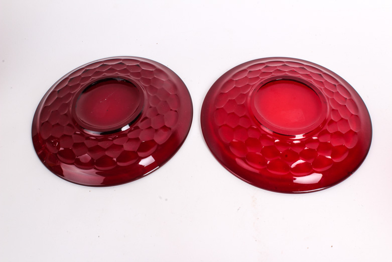 Viking Glass Company "Georgian" Ruby Tableware