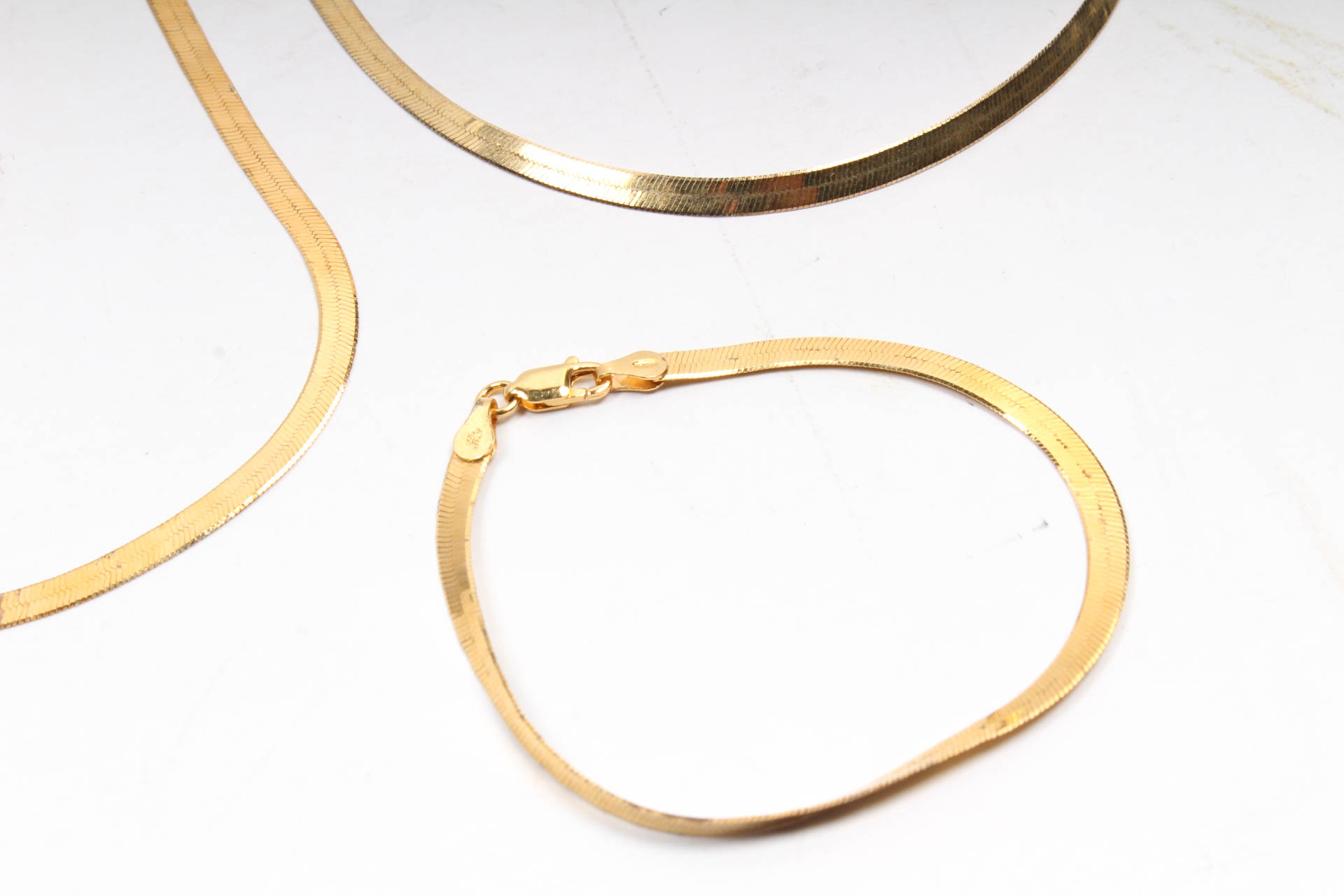 Gold Plated Sterling Silver Herringbone Jewelry