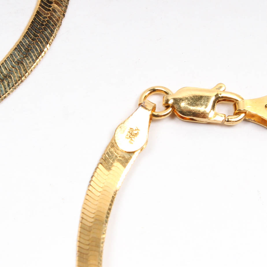 Gold Plated Sterling Silver Herringbone Jewelry