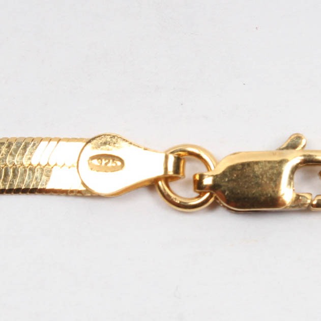 Gold Plated Sterling Silver Herringbone Jewelry